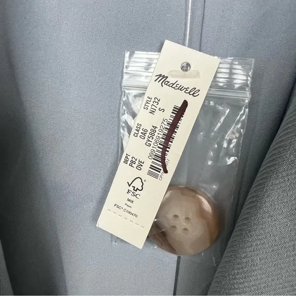 Madewell The Larsen Blazer in Drapeweave Overcast S