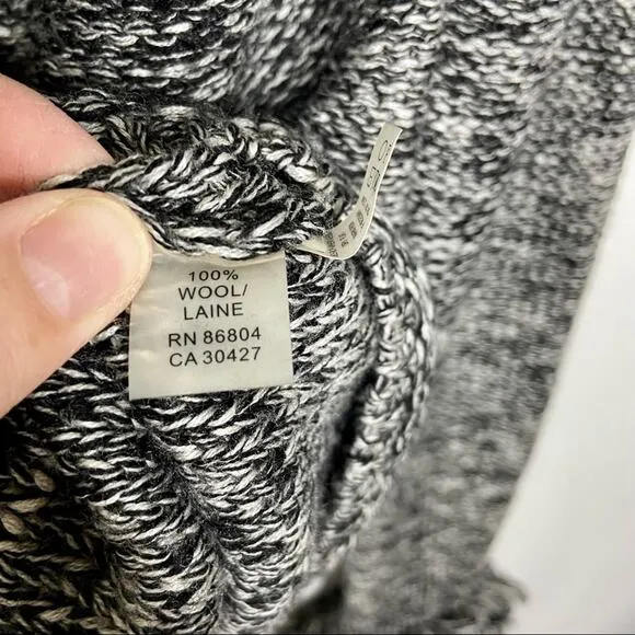 Magaschoni Marled Wool Sweater Cardigan Fringe Size Small