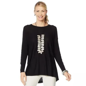MarlaWynne Women's Plus Size Crescent Hem Sweater