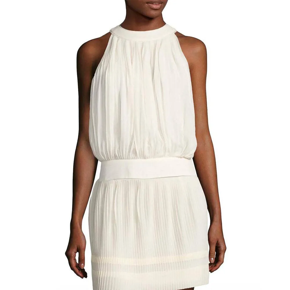 Maryam Pleated Sleeveless Top - Egret