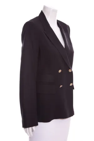 Max Mara Black Linen Double Breasted Blazer SZ N/A