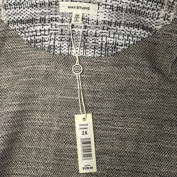 Max Studio Blazer/Cardigan 2X Black &amp; White NWT