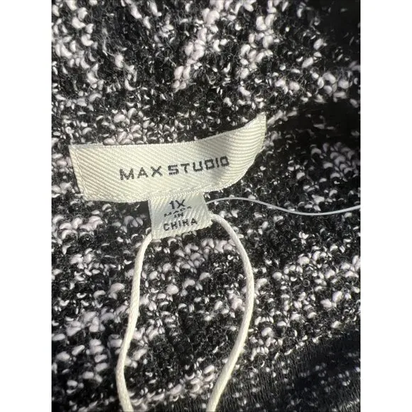 Max Studio Womens Knit Open Cardigan Sweater Sz 1X  Lagenlook Career Office NWT
