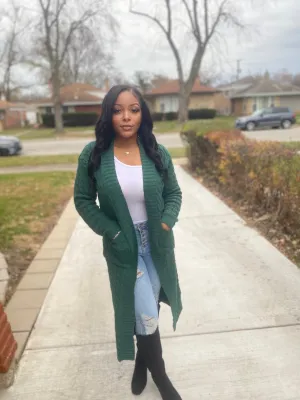 Maxi Cardigan-Green