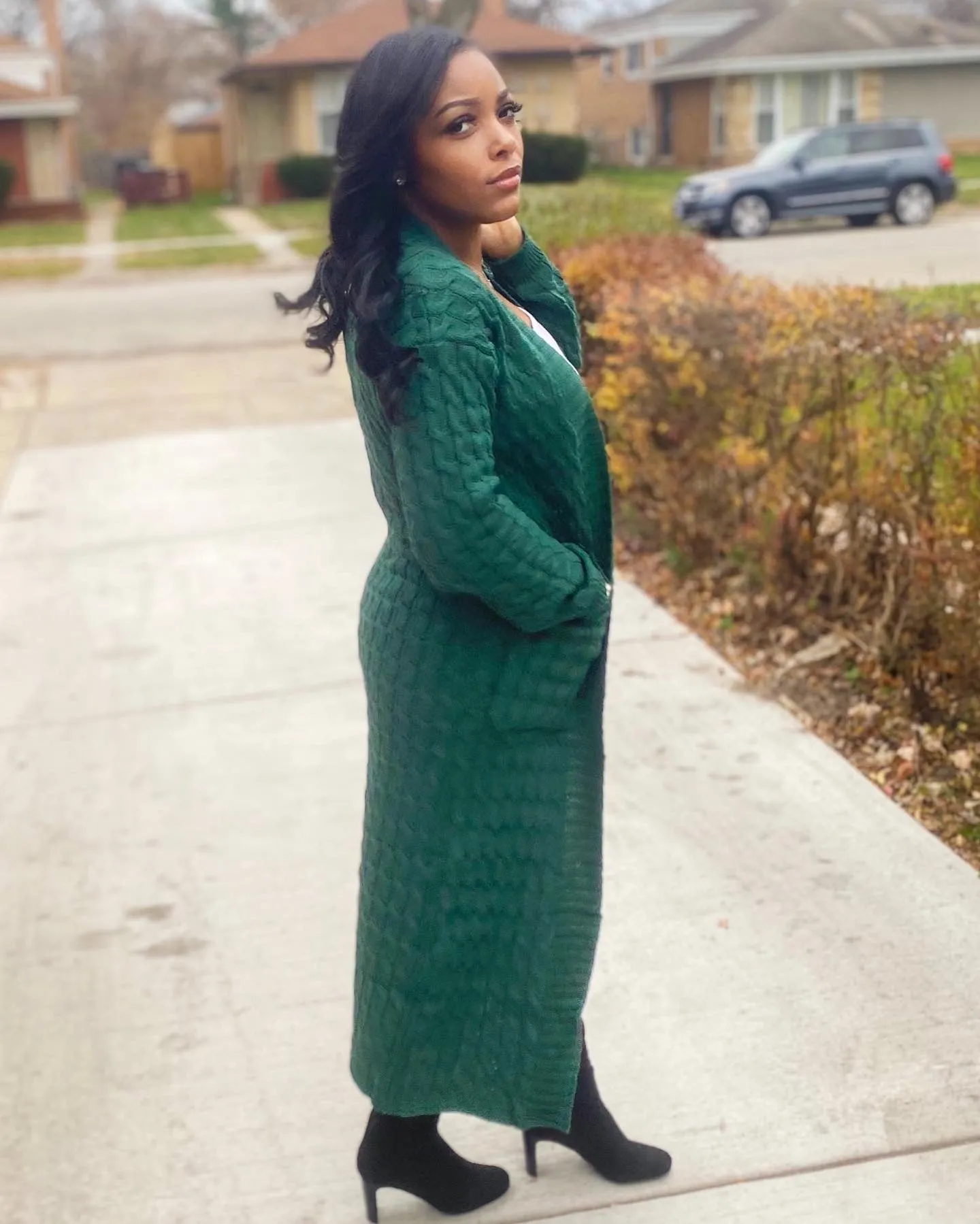 Maxi Cardigan-Green