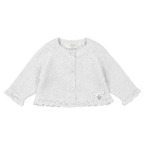 Mayoral Baby Girls Long Sleeve Knit Cardigan - Natural