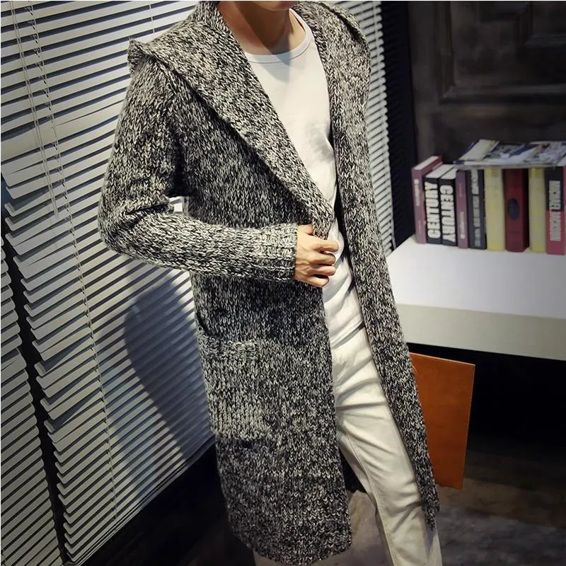 Men's Long Cardigan Sweater