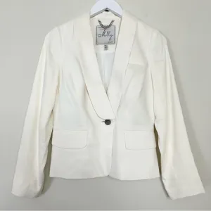 Milly of New York Linen Blend White Blazer