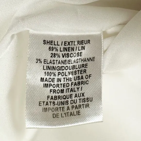 Milly of New York Linen Blend White Blazer