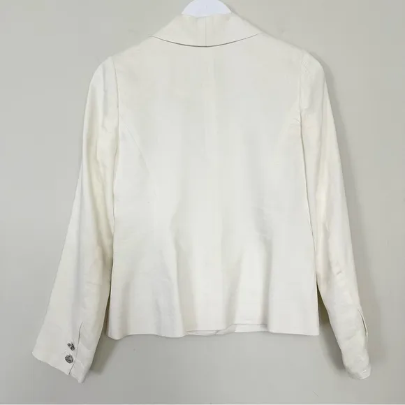 Milly of New York Linen Blend White Blazer