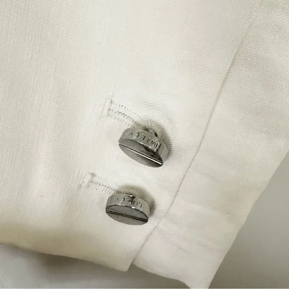 Milly of New York Linen Blend White Blazer
