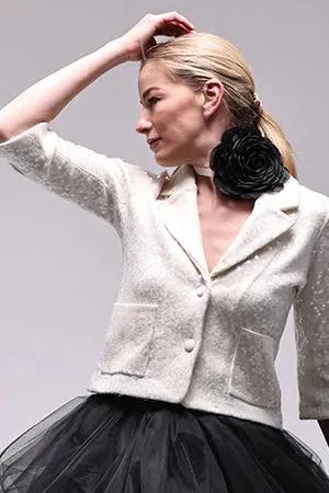 Minnie Rose Sequin Shrunken Blazer