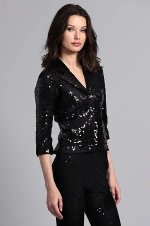 Minnie Rose Sequin Shrunken Blazer