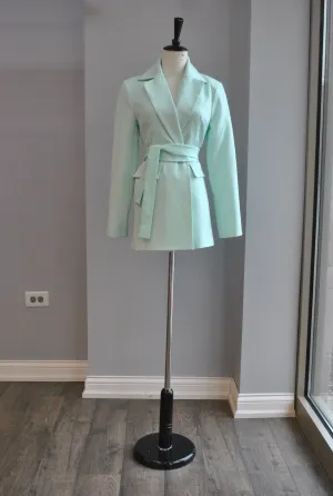 MINT BLAZER WITH A BELT