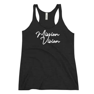 Mission Vision Women's Racerback Tank (Charcoal-Black Triblend)