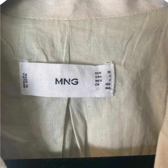 MNG Linen Blend Blazer Size 4