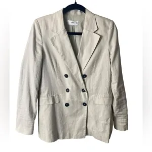 MNG Linen Blend Blazer Size 4