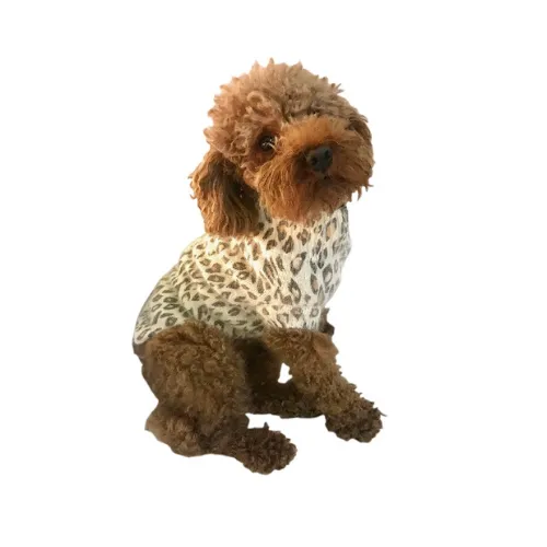 Mock Turtleneck Sweater — Ivory Leopard
