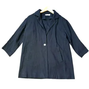 Mod Ref Linen 3/4 Sleeve One-Button Blazer size S