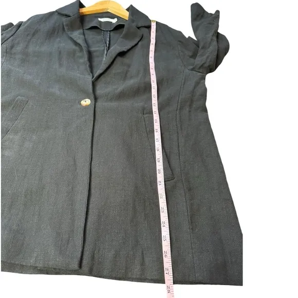 Mod Ref Linen 3/4 Sleeve One-Button Blazer size S