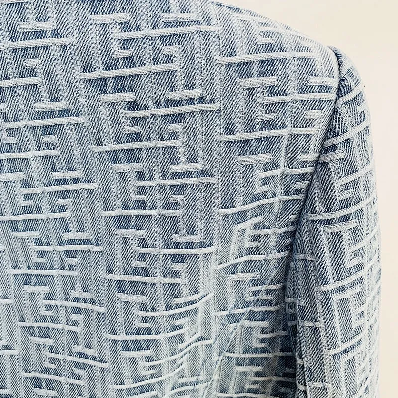 Monogram Jacquard Denim Blazer