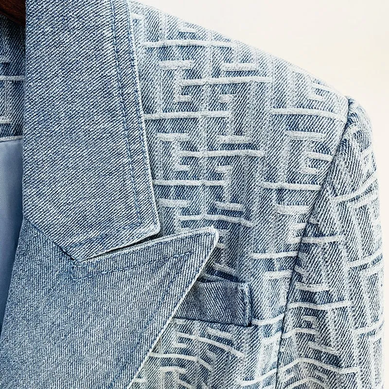 Monogram Jacquard Denim Blazer