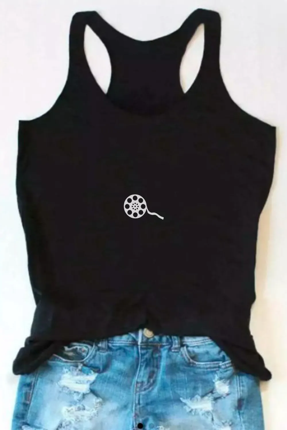 Movie Tape Print Black Top