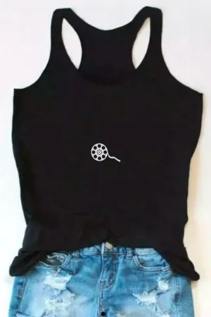 Movie Tape Print Black Top