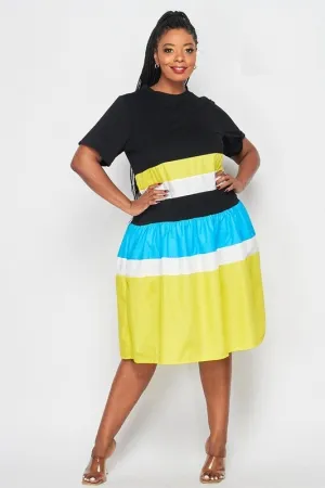 Multi Stripe Midi Dress