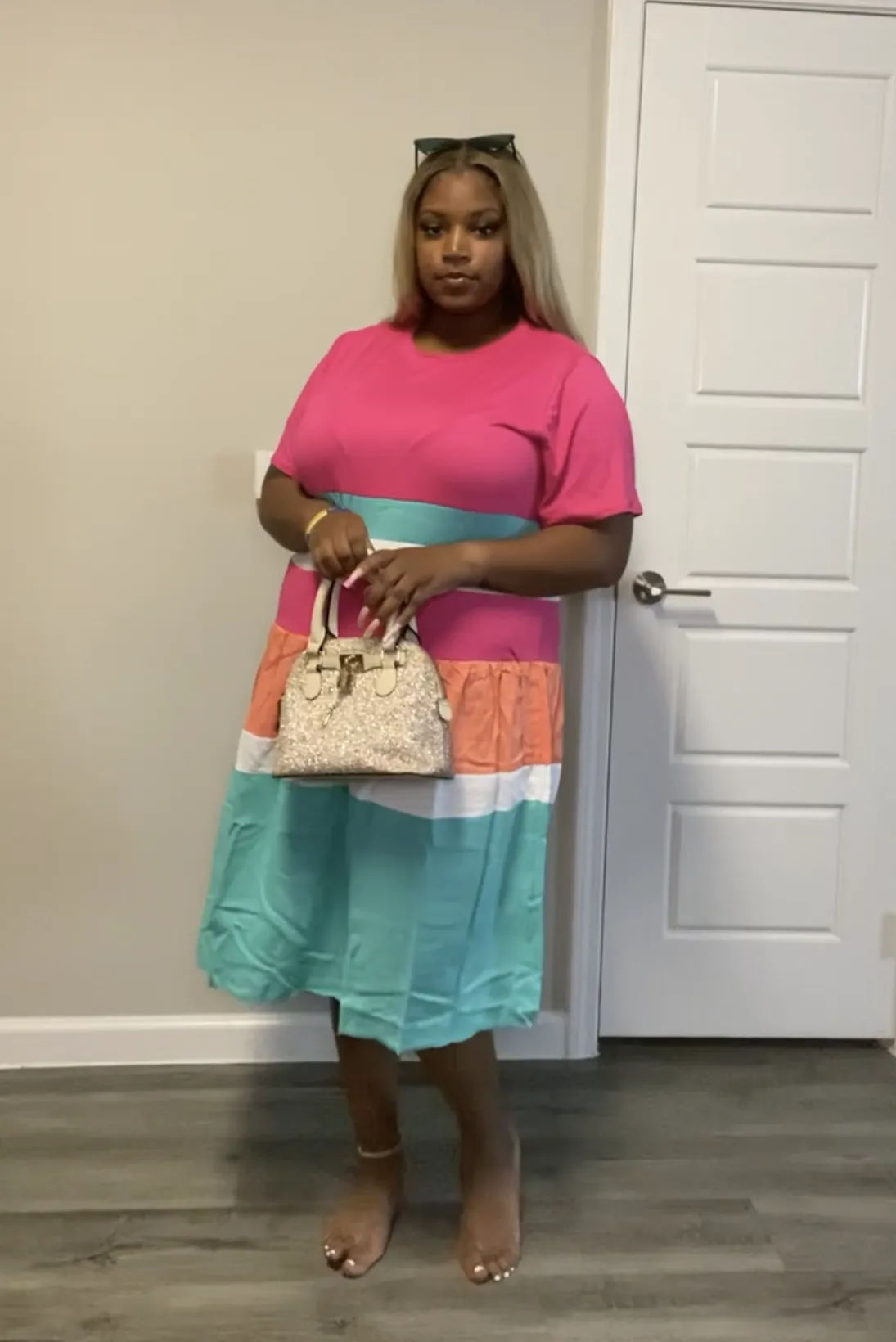 Multi Stripe Midi Dress