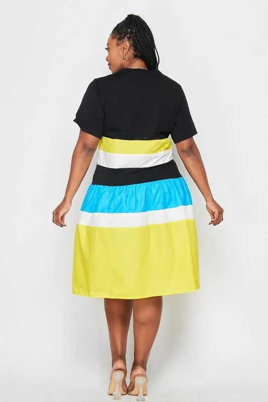 Multi Stripe Midi Dress