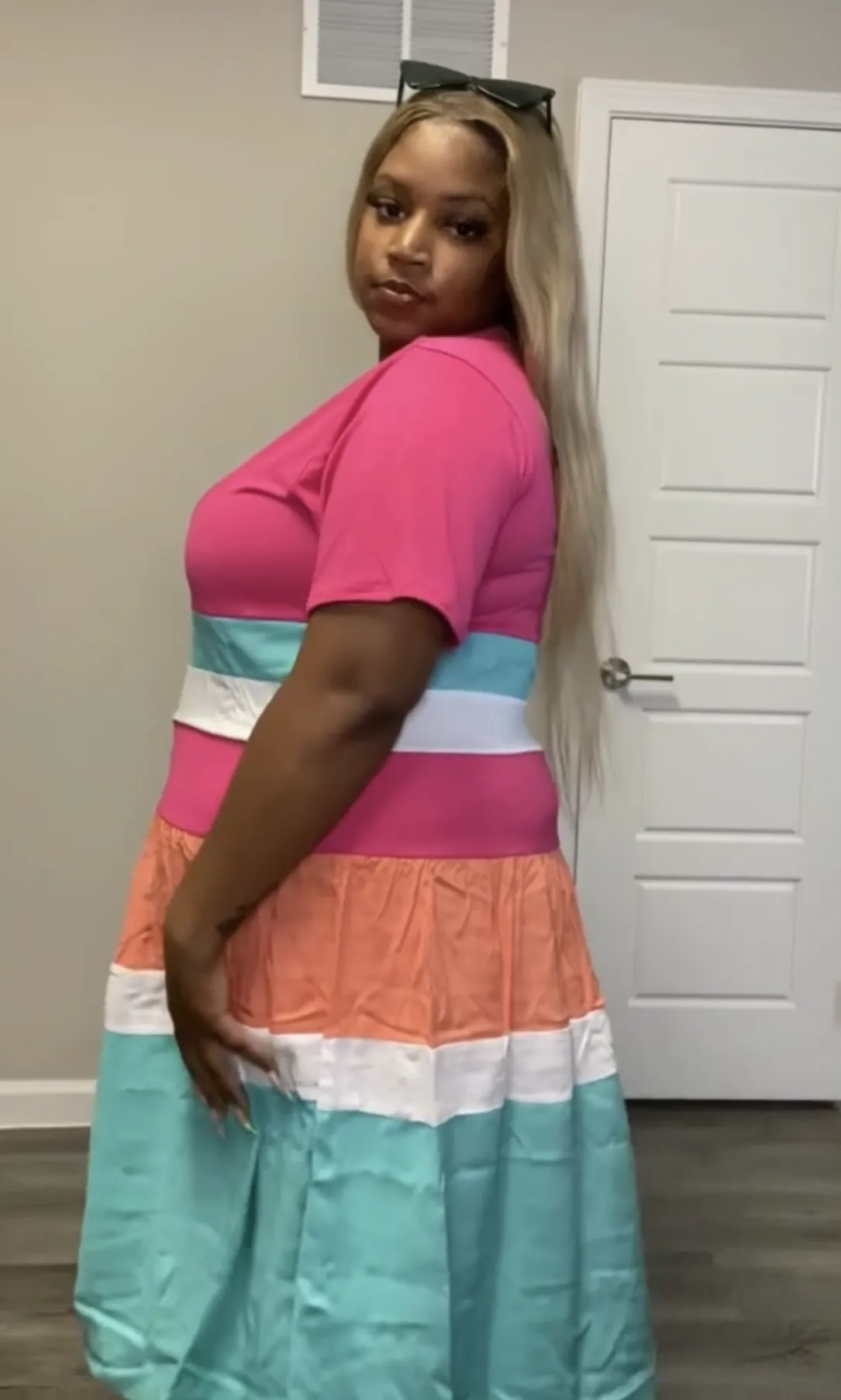 Multi Stripe Midi Dress