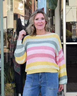 MULTI STRIPE SWEATER TOP
