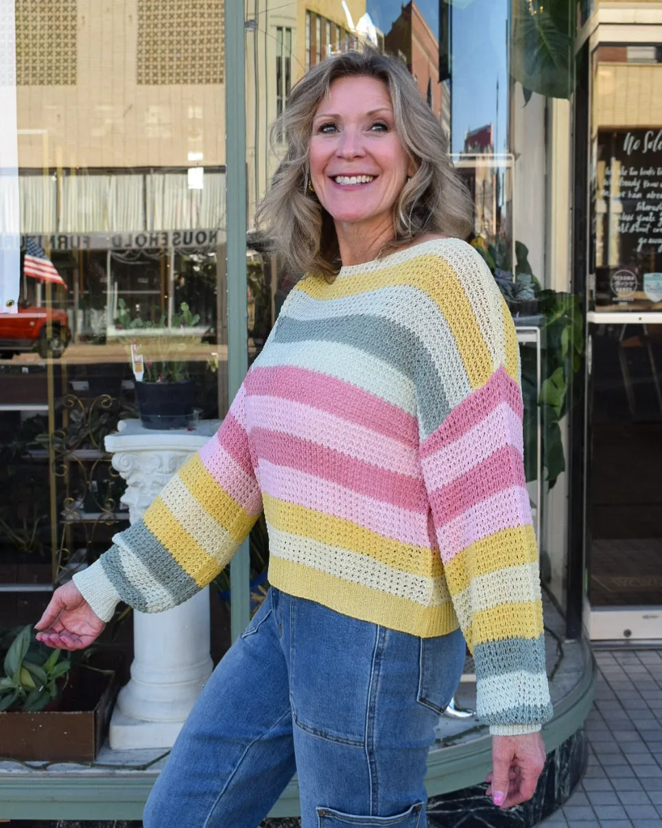 MULTI STRIPE SWEATER TOP
