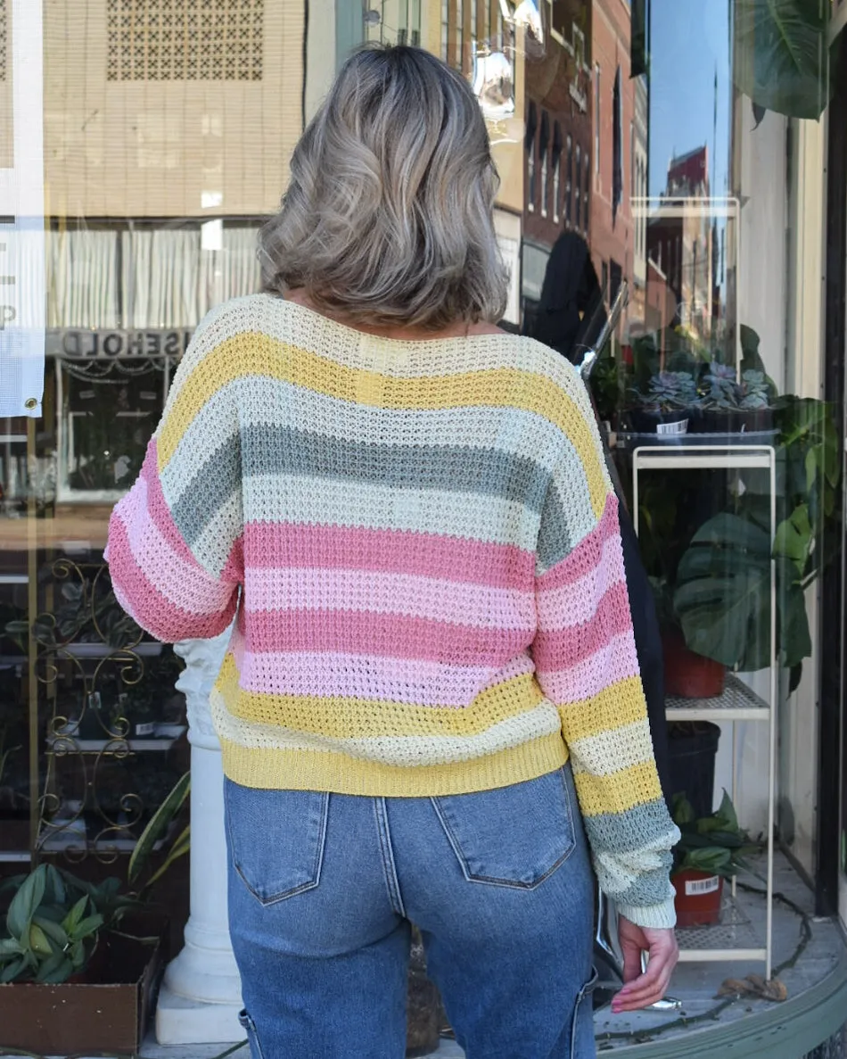 MULTI STRIPE SWEATER TOP