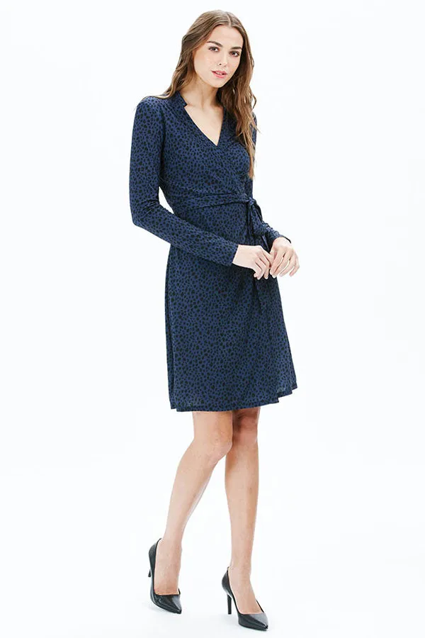 NADIA L/S DRESS | NAVY