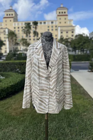 Natural Zebra Linen Blazer