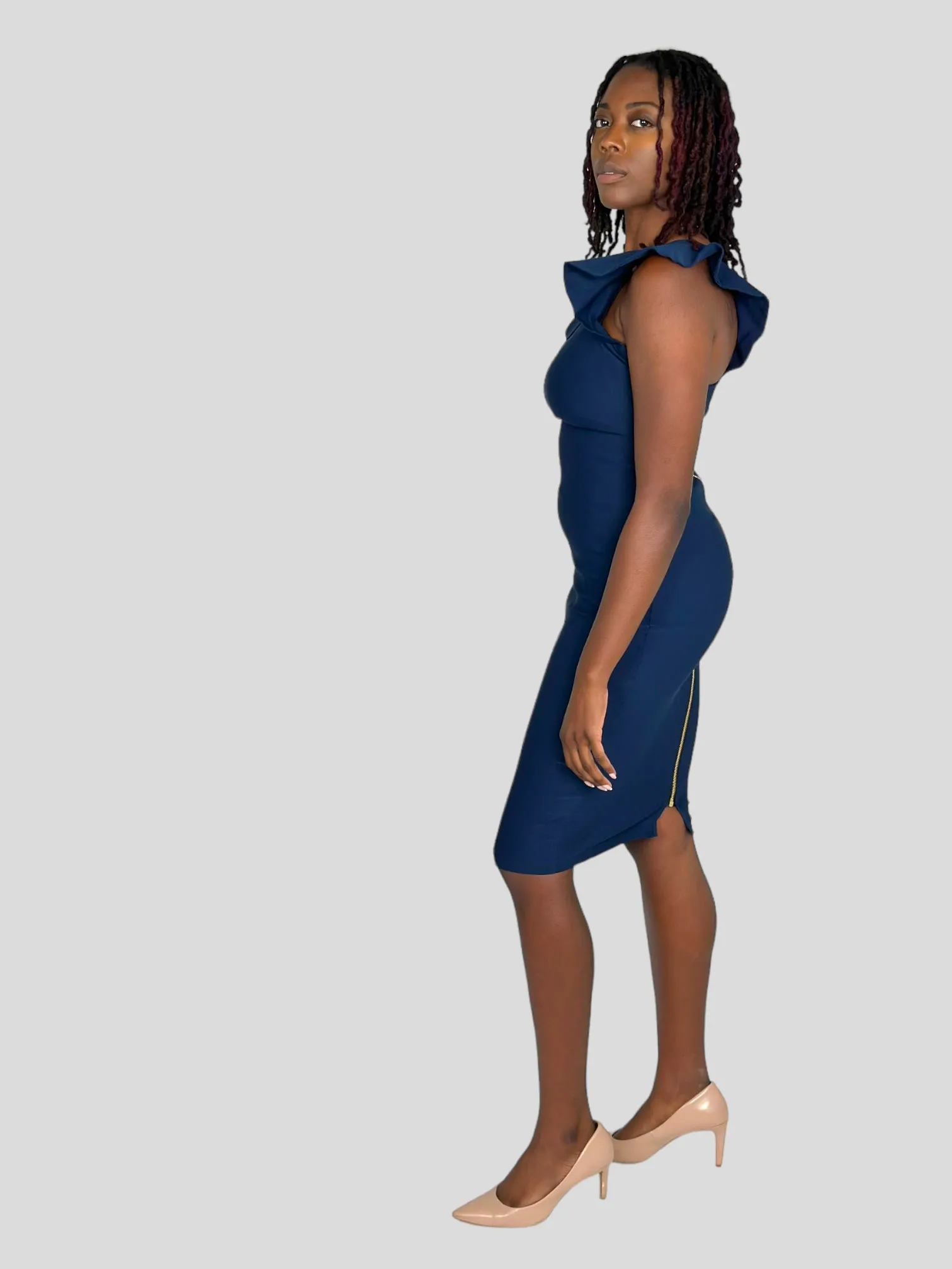 Navy Blue Midi Dress