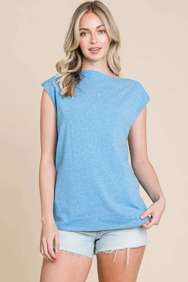 Neck Twist Drape Back Tank Top
