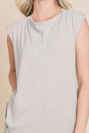 Neck Twist Drape Back Tank Top