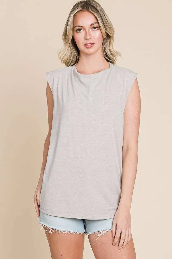 Neck Twist Drape Back Tank Top