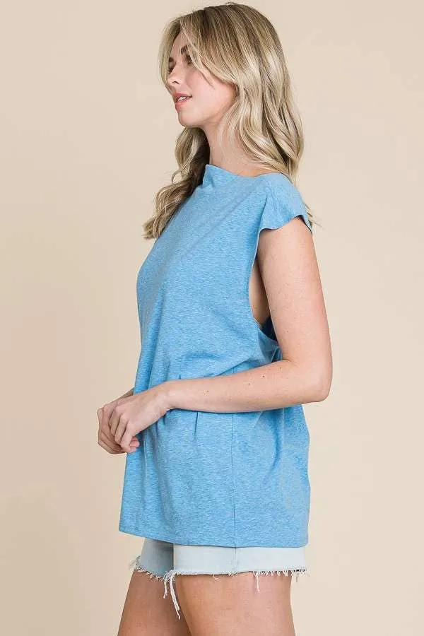 Neck Twist Drape Back Tank Top