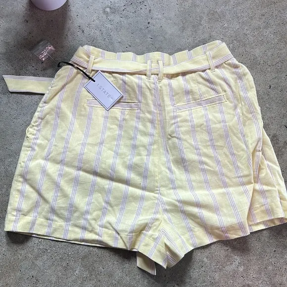 NEW 1. State Yellow Stripe High Rise Shorts