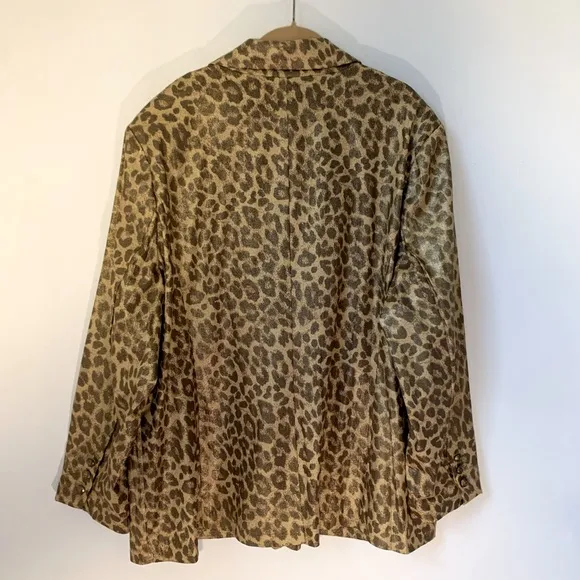 New Berek Gold Leopard Shimmer Coated Blazer