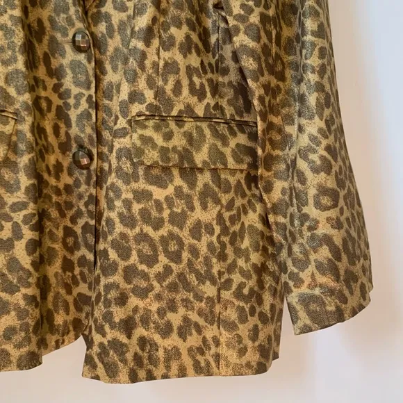 New Berek Gold Leopard Shimmer Coated Blazer