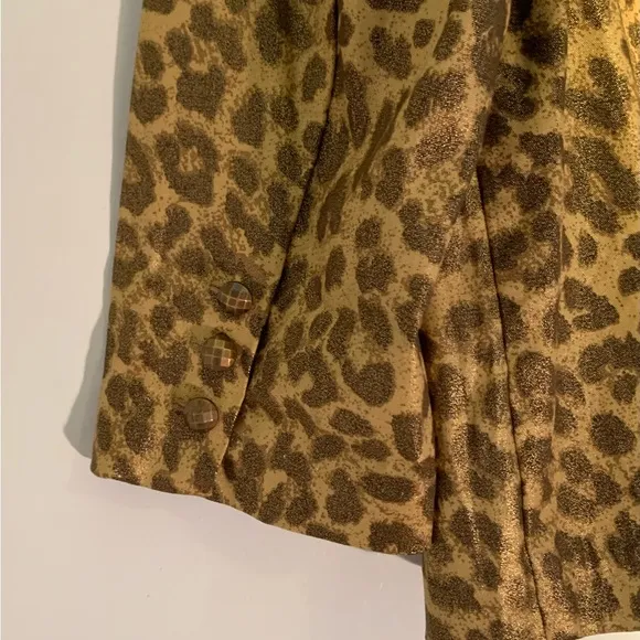 New Berek Gold Leopard Shimmer Coated Blazer
