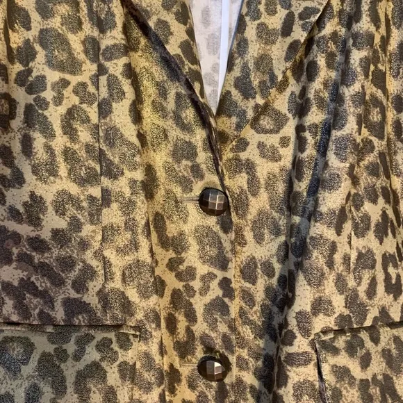 New Berek Gold Leopard Shimmer Coated Blazer