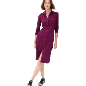 NEW Gap Women’s Burgundy Long Sleeve Rib Knit Button Front Midi Dress size XL T
