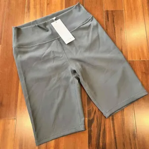 New NWT All Fenix Gray Rib Shorts High-Waisted Biker Athletic Womens Size XL