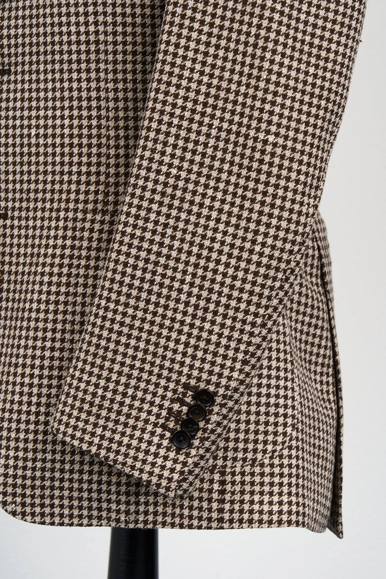 New Suitsupply Havana Brown Houndstooth Linen, Silk, Wool, Cotton Ferla Blazer - Size 34R